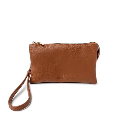 KEDZIE Eclipse Vegan Leather Convertible Purse Wallet Crossbody Bag for Women - Chestnut