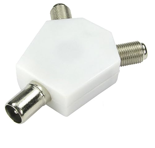 Mr.Gadget's Solutions TV Aerial Splitter Male to Female Coaxial Digital Signal Antenna Splitter TV Aerial Connector for Cable TV Video Devices 9.5 mm