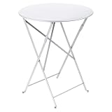 Fermob - Bistro 24" Round Table - Lacquered Steel Folding Table for Two to Three People - No Parasol