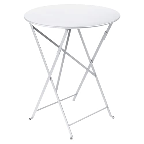Fermob - Bistro 24" Round Table - Lacquered Steel Folding Table For Two To Three People - No Parasol Hole - Outdoor & Indoor Use - Cotton #TOP4