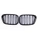 LINBUDAO Para podwójne listwy samochód przedni grill grill nerkowy grill wyścigowy do BMW E39 5 Series 520 525 528 1999-~2003 akcesoria samochodowe