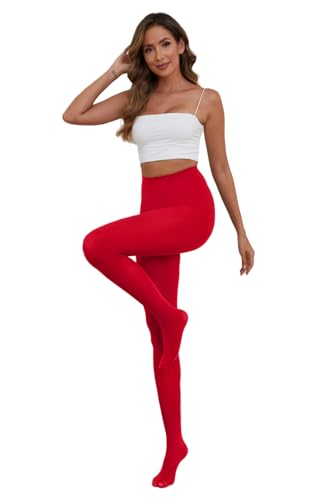 Image of Tights For Women 80D Soft Semi Opaque Solid Color High Waist Tights Stretchy Pantyhose For Women