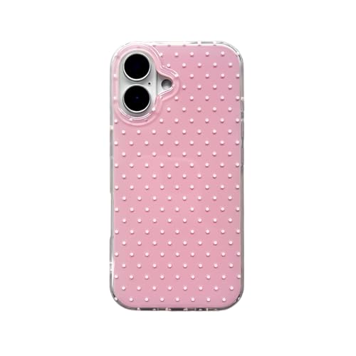 Reoomukk Clear Polka Dot Phone Case for iPhone 16 6.1",Cute Aesthetic Chic Fashion Simple Transparent Pattern Design Elegant Pretty Slim TPU Protective Cover for Girls Women,Pink by Reoomukk - Used condition - US$7.89