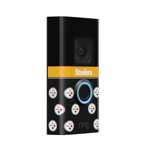 Image of All-New Limited Edition, Official NFL Faceplate for Ring Doorbells - Video Doorbell 3, Video Doorbell 3 Plus, Video Doorbell 4, Battery Doorbell Plus, and Battery Doorbell Pro | Pittsburgh Steelers