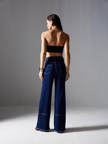 Image of Miss Chase Women's Wide Leg High Rise Regular-Length Stretchable Denim Jeans