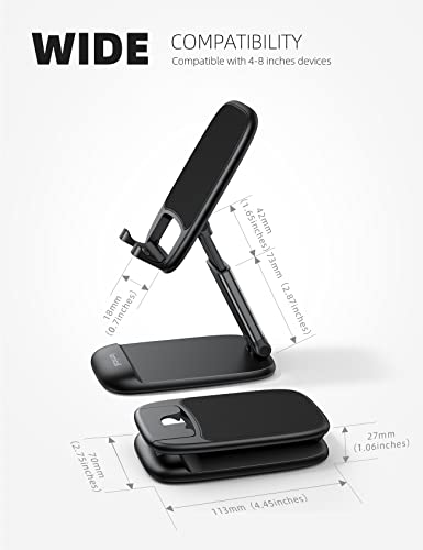 image for Lamicall Foldable Phone Stand for Desk - Height Adjustable Cell Phone 