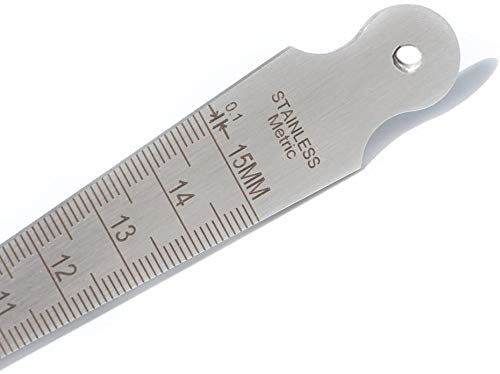 ANCLLO Taper Gauge Tiefe Lineal Taper Feeler Gage Edelstahl Loch Gauge Lochlehre Loch Inspektion Messwerkzeug für Messung Gap Breite, Dicke, Metrisch Größen, Edelstahl hergestellt (0-15mm)