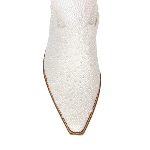 Image of Betsey Johnson Women's Dalas Western Boot, Pearl, 7