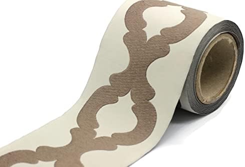 3.8 Yard Spool 3.93 inches Beige Brown Embroidered Drapery Trim Jacquard Ribbon for your Drapes Curtains Drapery Banding Trim Tape V3 199 image 5
