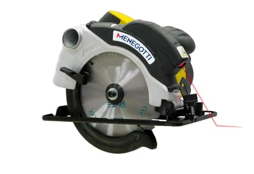 Serra Circular Menegotti MMC 1400W 220V | Disco 185mm, Corte até 65mm, Guia Laser, Ajuste de Profundidade e Ângulo até 45°