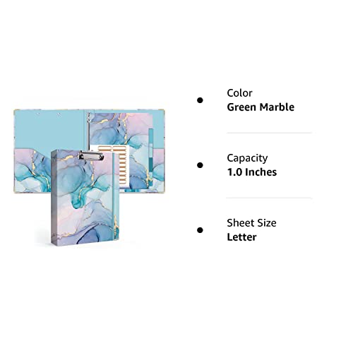 Lateefah 3 Ring Binder, 1 Inch Round Ring Binder With 5 Tab Dividers, Cute Clipboard Binders With 2 Pockets, Decorative Three Ring Binder For Women, School And Office Supplies #TOP7