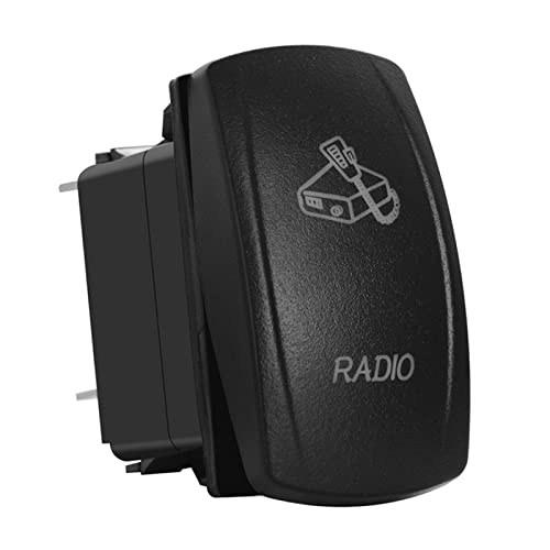 Bacautoparts Blue Led Radio Rocker Toggle Switch With Jumper Wires 5Pin On Off Spst Toggle Switch For Automotive Mairne Boat 4X4 Utv Truck Trail Rzr 12V/20A 24V/10A #TOP1