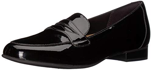 Clarks Women s Un Blush Go Penny Loafer, Black Patent Leather, 60 M US
