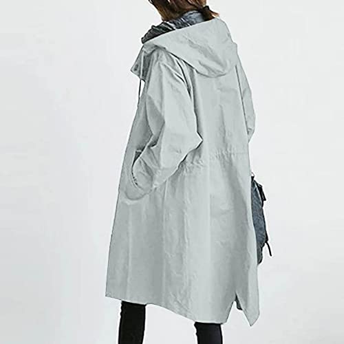 Sobretudo feminino quente com capuz para inverno solto à prova de vento casaco selvagem elegante cor