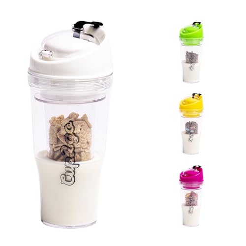 Recipiente Portátil Para Cereales Con Cierre, Vaso Para Cereales, A Prueba De Fugas, Práctico Vaso Para Viajes, 650 Ml, Amarillo