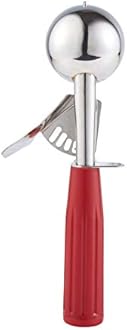 Cookie Scoop - #24 (1.35 oz) - Disher Scoops, Portion Scoop - Portion Control - 18/8 Stainless Steel, Red Handle