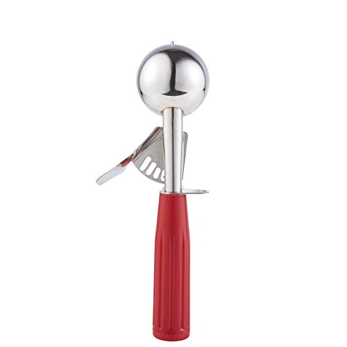 Saebye Cookie Scoop - #24 (1.35 oz) - Disher Scoops, Portion Scoop - Portion Control - 18/8 Stainless Steel, Red Handle