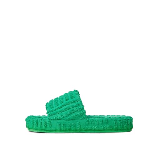 keleimusi Womens Towel Fabric Slipper Thick Sole Round Toe Strap Slide Sandals Shoes