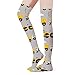 HEBVASS Women's Fashion Compression Socks Construction Trucks, Cute Breathable Long Knee High Socks for Outdoor Running Cycling Hiking Daily Wear