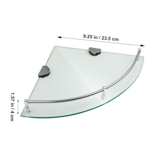 Étagère angle verre trempé et support inoxydable au design premium - 4