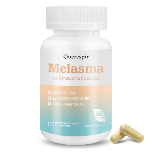Melanina Anti-Melasma Capsule Melasma Dark Spot Remover Melanin Supplement Spots Remover for Face & Body Vitamin C & Turmeric Extract Brightens & Even Skin Tone - 60 Capsules