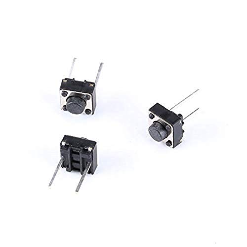 DAOKI 100Pcs Tact Button Switch 2 Pin DIP 6x6x5mm PCB Momentary Tactile Tact Push Button Switch