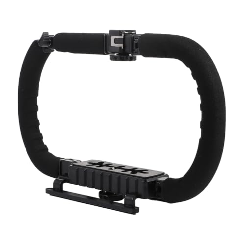 Image of Angoily Handheld Camera Stabilizer and Video Support Grip for DSLR and Smartphone Filming with Dual Side Handles, Foldable Design for Professional Video Shooting and Vlogging Equipment