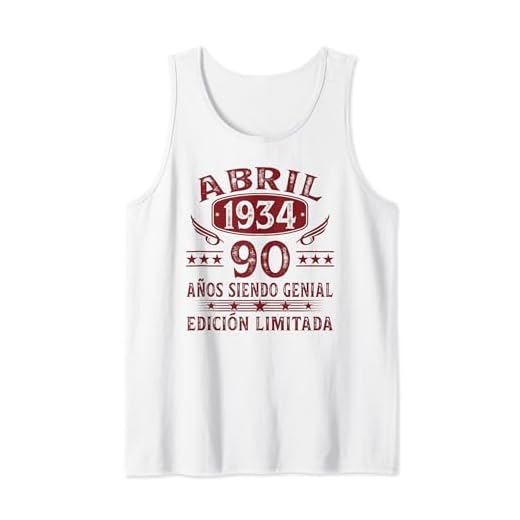 Vintage 1934 90 Años Cumpleaños Hombre Regalos Abril 1934 Camiseta sin Mangas