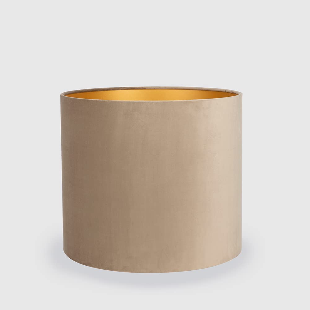 Uniqq Paralume in velluto tortora, Ø 40 cm-40 cm di altezza