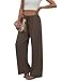 Sampeel Wide Leg Pants Woman Flowy Pants Lounge Business Casual Outfits Work Linen Clothes Summer Pant Tall Travel Outfits 2026 Plus Size Baggy Fashion Clothing Brown XL