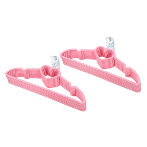 Ciieeo 20pcs Non-Slip Heart Shaped Coat Hangers Heavy Duty Sturdy Plastic Hangers for Closet