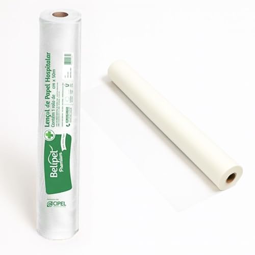 Lençol Descartável Maca Papel Hospitalar 70x50 Rolo Branco Premiu...