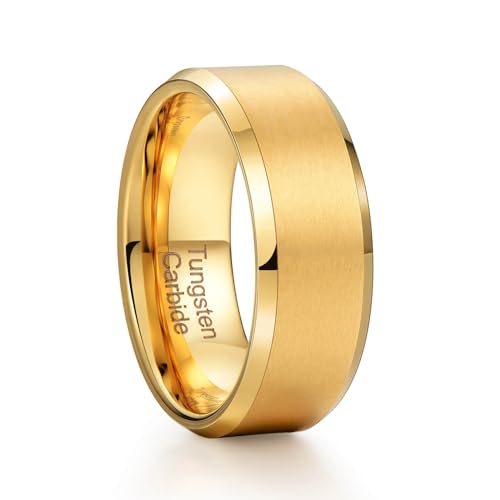 Alliances en tungstène homme bague de mariage mate 6 mm 8 mm coupe confort