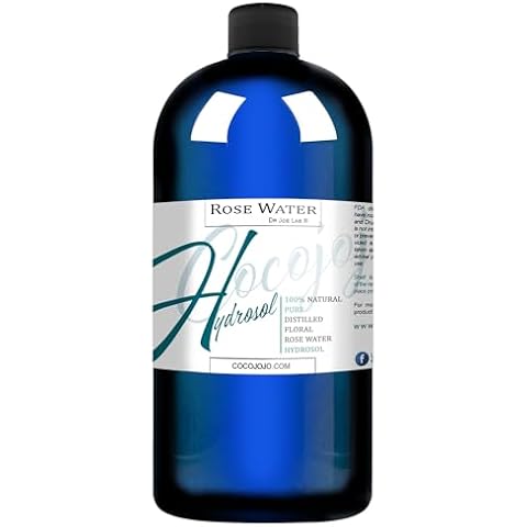 Rose Hydrosol Water Spray Toner 32 oz for Face Hydrating Mist Hydration Pure & Natural Rosewater Hydrosol All Skin Types Face Skin Pores Body Locs Cleansing Bulk Refill COCOJOJO - Packaging May Vary Cover