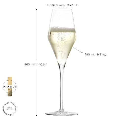 Stölzle Lausitz Quatrophil Champagne Glasses Crystal, 9 3/4 oz, Set of 4 by Stölzle Lausitz - Used condition - Image 2