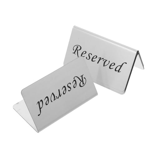 FUNOMOCYA 4Pcs Reserved Table Sign Stainless Steel Wedding Seat Reservation Signs Modern Design for Restaurant Events and Banquets Lightweight Easy to Clean