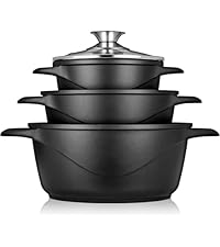 briebe Pannenset Inductie 2 Afneembare Handgrepen. 2-Delig Pannen Diepte 24cm, 28cm met Glazen Deksel Gegoten Aluminium, Antiaanbaklaag ILAG GRANITEC zonder PFOA, Glas Keramiek, Gas, Oven MGK-19S