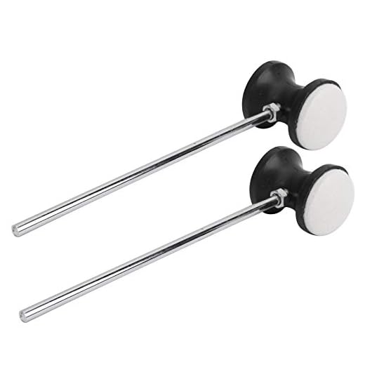 Batidor de pedal de tambor de 2 piezas, con cabezal de fieltro redondo y mango de martillo de acero inoxidable Pieza de repuesto para batidor de pedal de bombo Accesorios para instrumentos