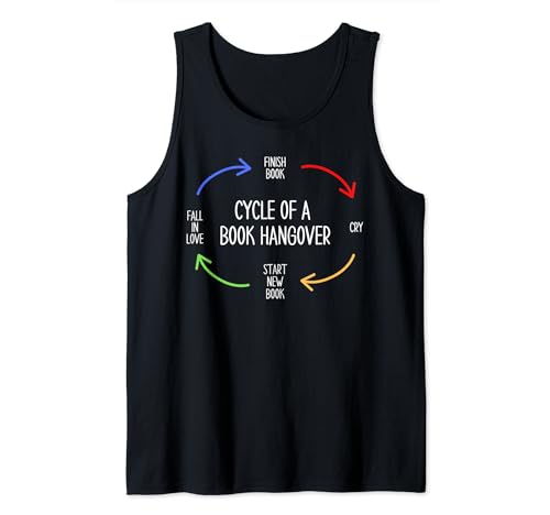 Funny Book Lover's Cita Humor "Ciclo de una resaca de libros" Camiseta sin Mangas