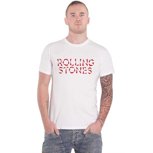 Rock Off officially licensed products The Rolling Stones T Shirt Hackney Diamonds Logo Nouveau Officiel Unisex Blanc Size - Les Beatles, Paul McCartney, John Lennon, RIngo Starr, George Harrison Rock Off officially licensed products The Rolling Stones T Shirt Hackney Diamonds Logo Nouveau Officiel Unisex Blanc Size