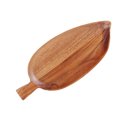 VALICLUD Vassoio in Legno Acacia Grande Forma di Foglia Piatto Decorativo Resistente per Antipasti Affettati Dessert e Snack Facile da Pulire e Riutilizzabile per Cucina e Buffet