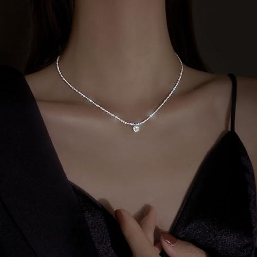 Fesciory Silver Rhinestone Tennis Necklaces for Women, Dainty Adjustable Layered Twist Rope Cubic Zircon Diamond Butterfly Necklace, Iced Out Heart Jewelry Gifts (Twist Rope(Diamond) 1)4
