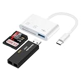 iPhone 16 SDカードリーダー 3in1 USB3.0/SD/TFカード 変換アダプタ OTG機能 5Gbps高速データ転送 写真/ビデオ 双方向転送 メモリカードリーダー スマホ転送 usb 変換 sdカード アダプター iPhone 15シリーズ/Windows/Macbook/Android対応 ホワイト ケーブル