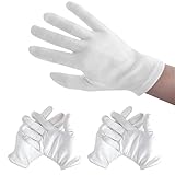 Baumwollhandschuhe, Baumwollhandschuhe Weiß, Feuchtigkeitsspendende Handschuhe, Weich Und Elastisch, Schweiß Absorbieren, Atmungsaktiv, Arbeitshandschuhe Aus Baumwolle, 2 Paar