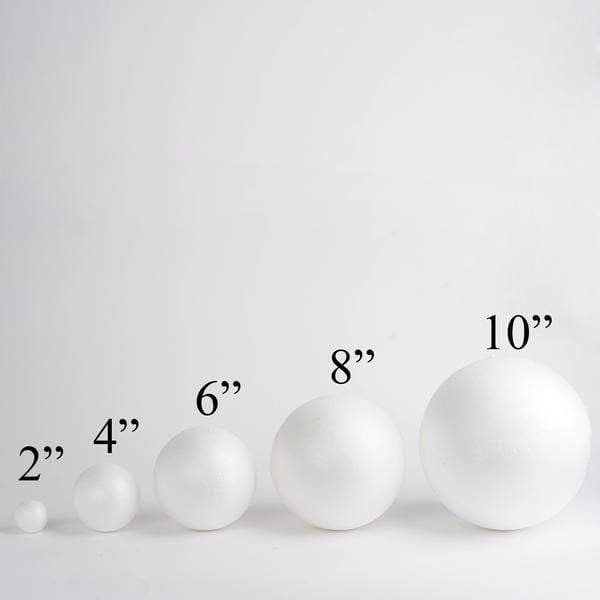 2 pcs 10-Inch White Foam Extra Large Balls | 10" Round Foam Ball for Crafts DIY Kids Art School Projects Wedding Birthday Party Home Decorations Wholesale Supplies