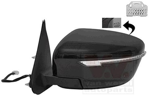 VAN WEZEL 3391817 Espejo retrovisor espejo completo convexo para ajuste elect. espejo abatible eléctricamente calefactable izquierda Compatible con NISSAN Qashqai II J11, J11 QASHQAI II VAN J11