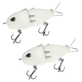 2PCS Mini Glide Bait for Bass Fishing,Raptor Fishing Lure, Smooth Multi Jointed Swimbait Wobbler,Glide Baits for Catfish,Pike Perch, Freshwater or Saltwater (White)