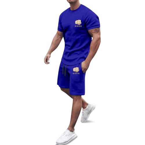 Vetement homme ete classe ensemble de sport bleu pour vos loisirs outdoor