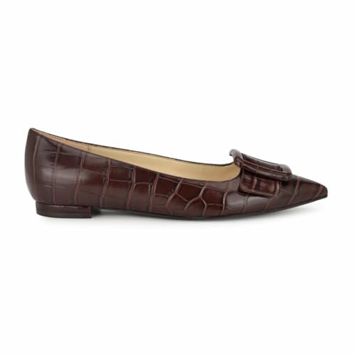 Nine West Jesike - Zapatos Planos de Ballet para Mujer, Marrón Oscuro Croco 200, 42 EU Nine West Jesike - Zapatos Planos de Ballet para Mujer, Marrón Oscuro Croco 200, 42 EU