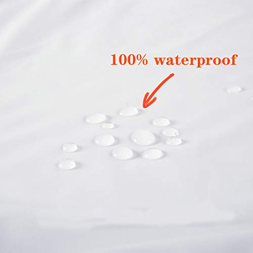 Abakan Queen 9\" Waterproof Mattress Encasement 100% TPU Cooling Soft Durable Breathable Hypoallergenic Machine Washable 6-Sided Zippered Mattress Protector Knitted Fabric 8” 10” inch